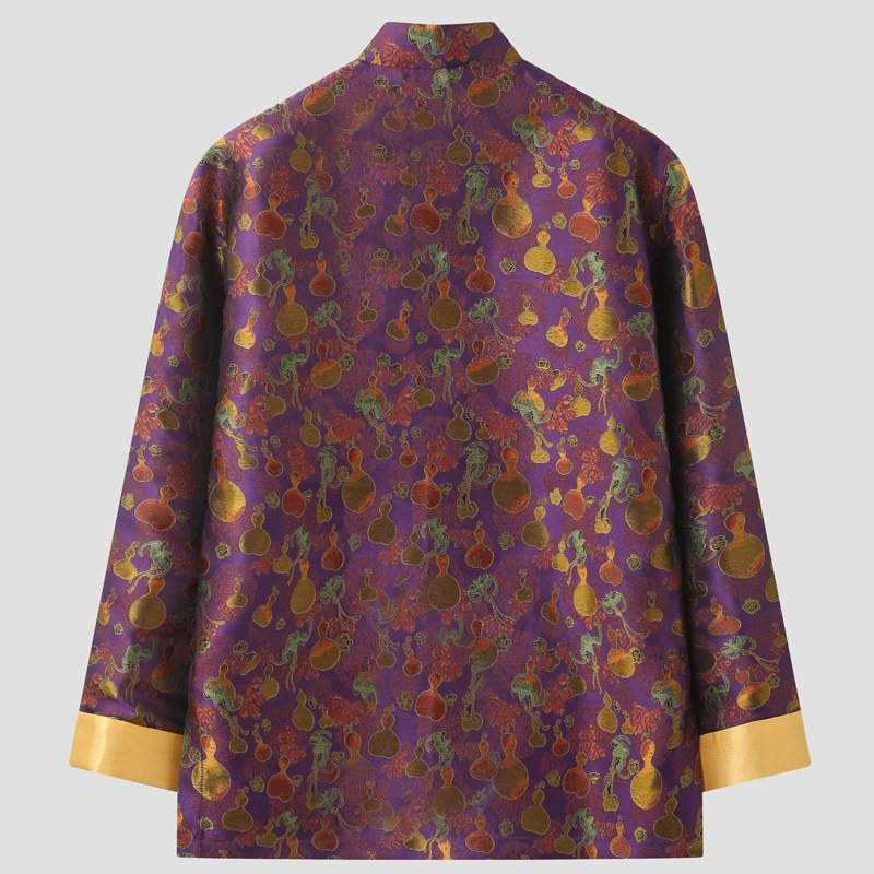 Purple Gourd Tang Jacket 紫色葫芦印花唐装外套 – product photo