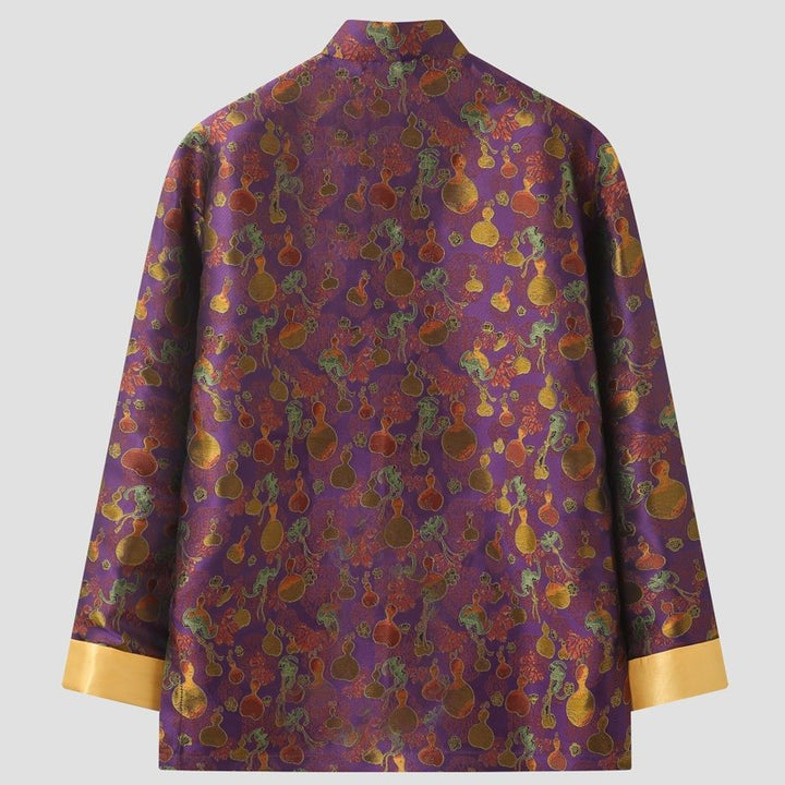 Purple Gourd Tang Jacket 紫色葫芦印花唐装外套 – product photo
