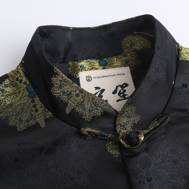 Black & Gold Butterfly Tang Jacket 黑金蝴蝶唐装外套 – product photo