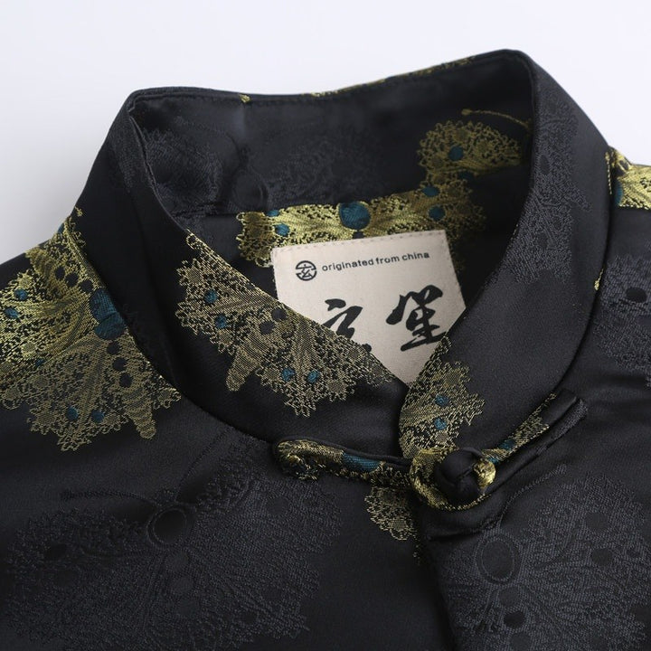 Black & Gold Butterfly Tang Jacket 黑金蝴蝶唐装外套 – product photo