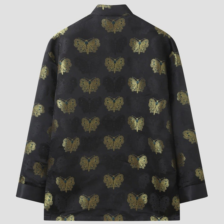 Black & Gold Butterfly Tang Jacket 黑金蝴蝶唐装外套 – product photo