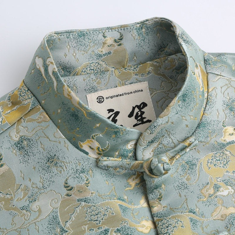 Golden Ox Tang Jacket 金牛印花唐装外套 – product photo