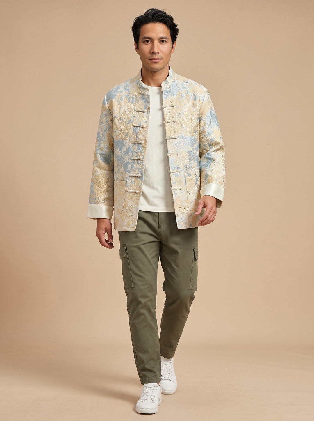 3D Jacquard Tang Jacket 立体提花唐装外套 – model photo