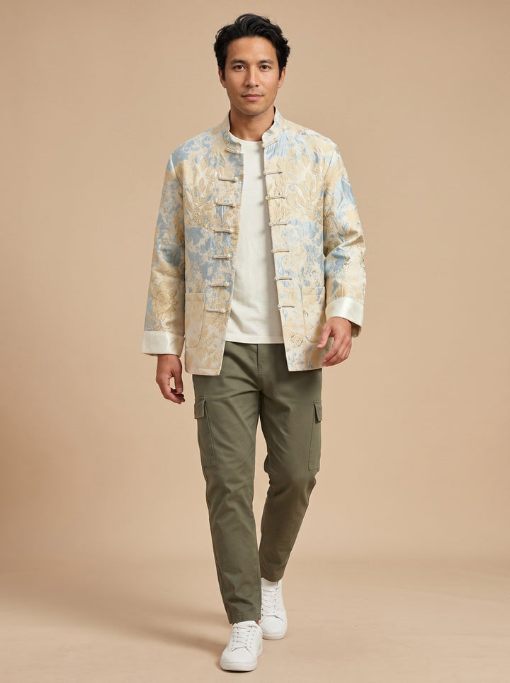 3D Jacquard Tang Jacket 立体提花唐装外套 – model photo