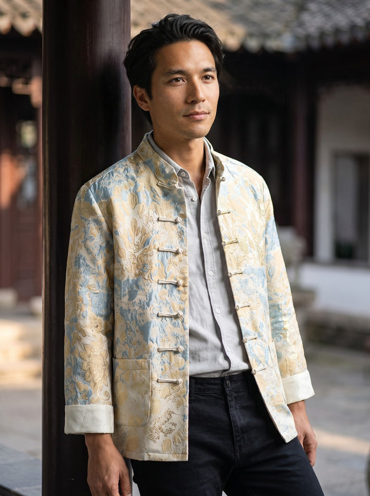 3D Jacquard Tang Jacket 立体提花唐装外套 – model photo