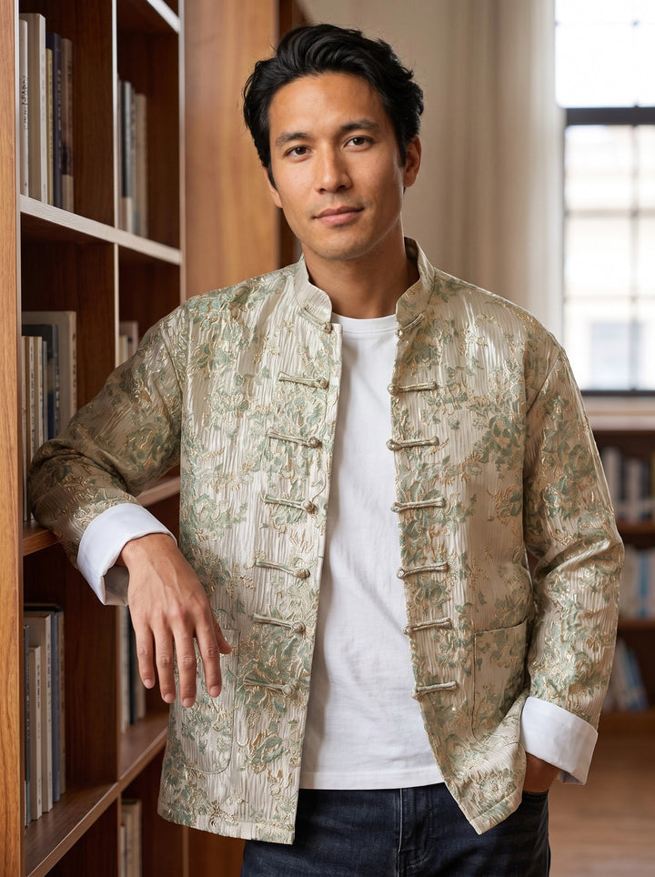 3D Jacquard Tang Jacket 立体提花唐装外套 – model photo