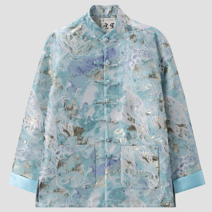 Gold-Thread Contrast Jacquard Tang Jacket 金丝撞色提花唐装外套 – product photo