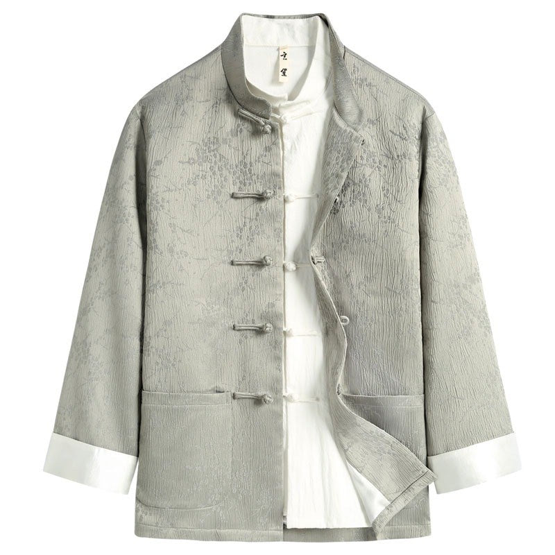 Plum Blossom Jacquard Tang Jacket 梅花提花唐装外套 – product photo