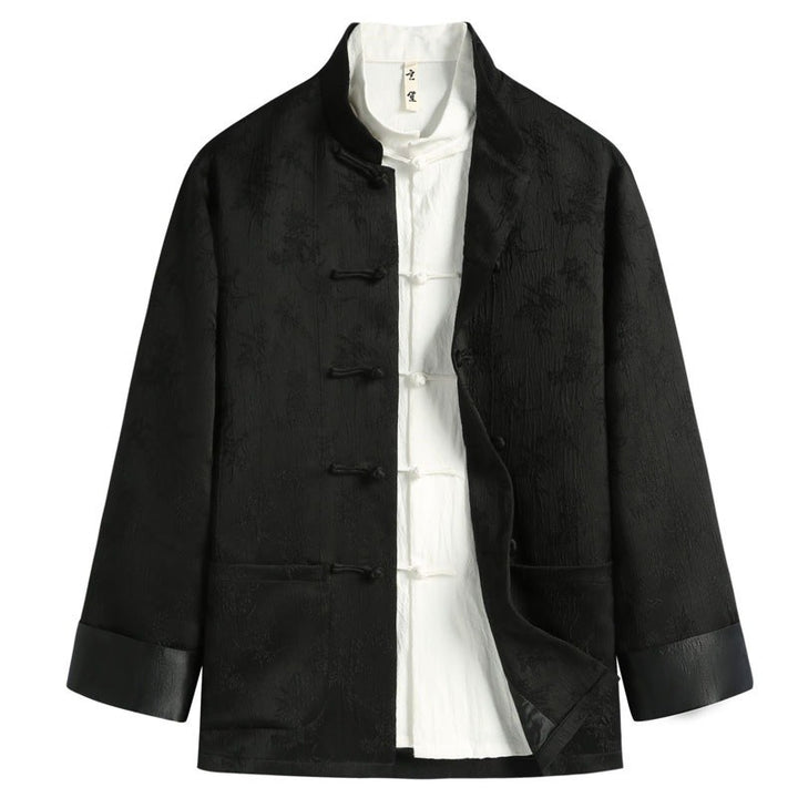 Plum Blossom Jacquard Tang Jacket 梅花提花唐装外套 – product photo