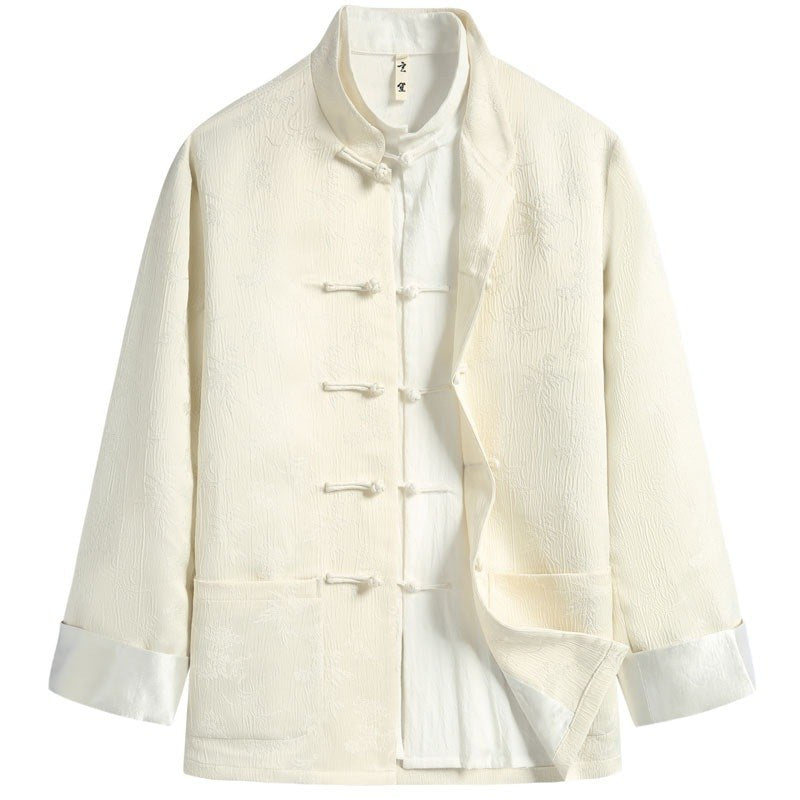 Plum Blossom Jacquard Tang Jacket 梅花提花唐装外套 – product photo