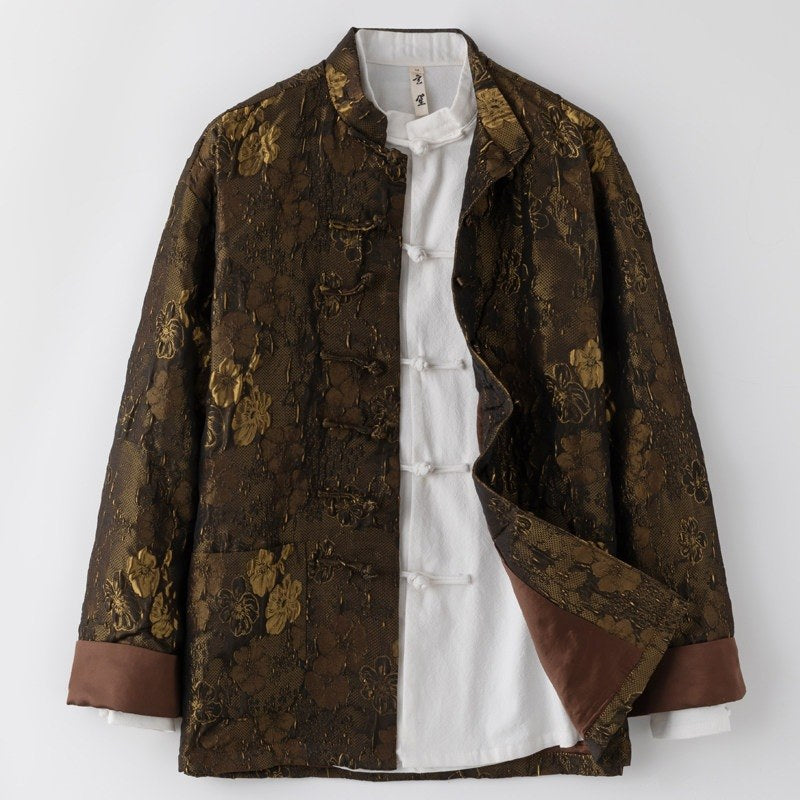 Golden Jacquard Tang Jacket 金色提花唐装外套 – product photo