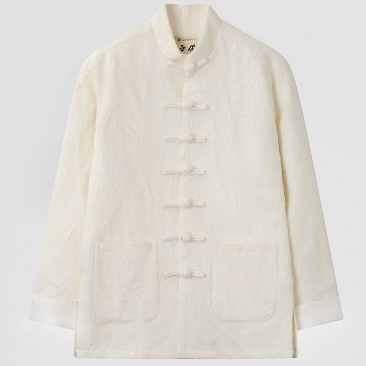 Ivory Jacquard Tang Jacket 白色提花唐装外套 – product photo