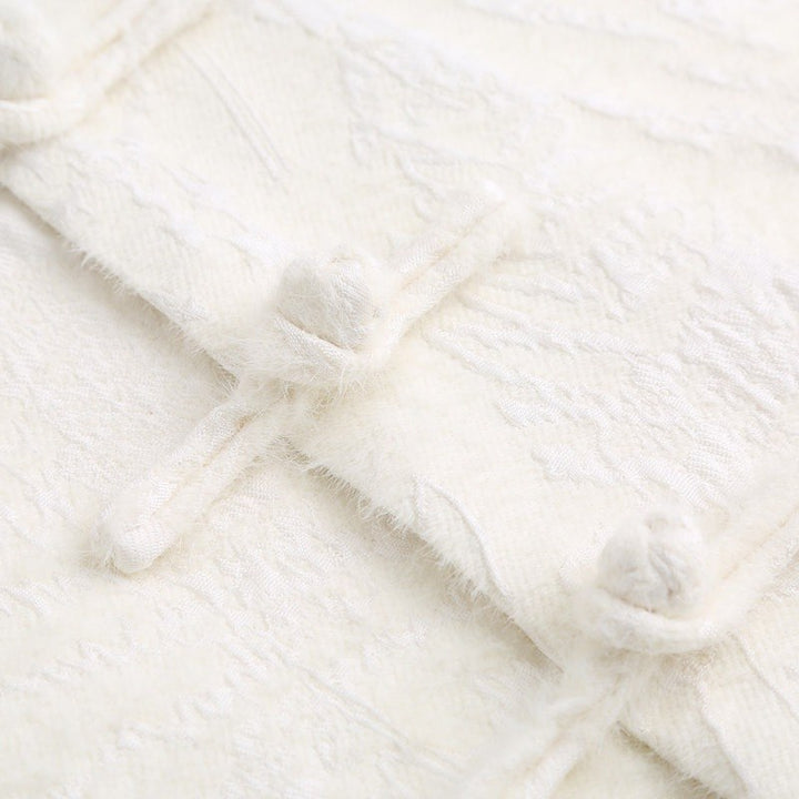 Ivory Jacquard Tang Jacket 白色提花唐装外套 – product photo