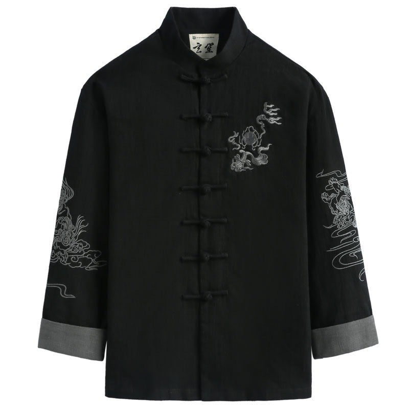 Embroidered Cotton-Linen Tang Jacket 棉麻刺绣唐装外套 – product photo
