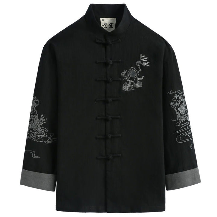Embroidered Cotton-Linen Tang Jacket 棉麻刺绣唐装外套 – product photo