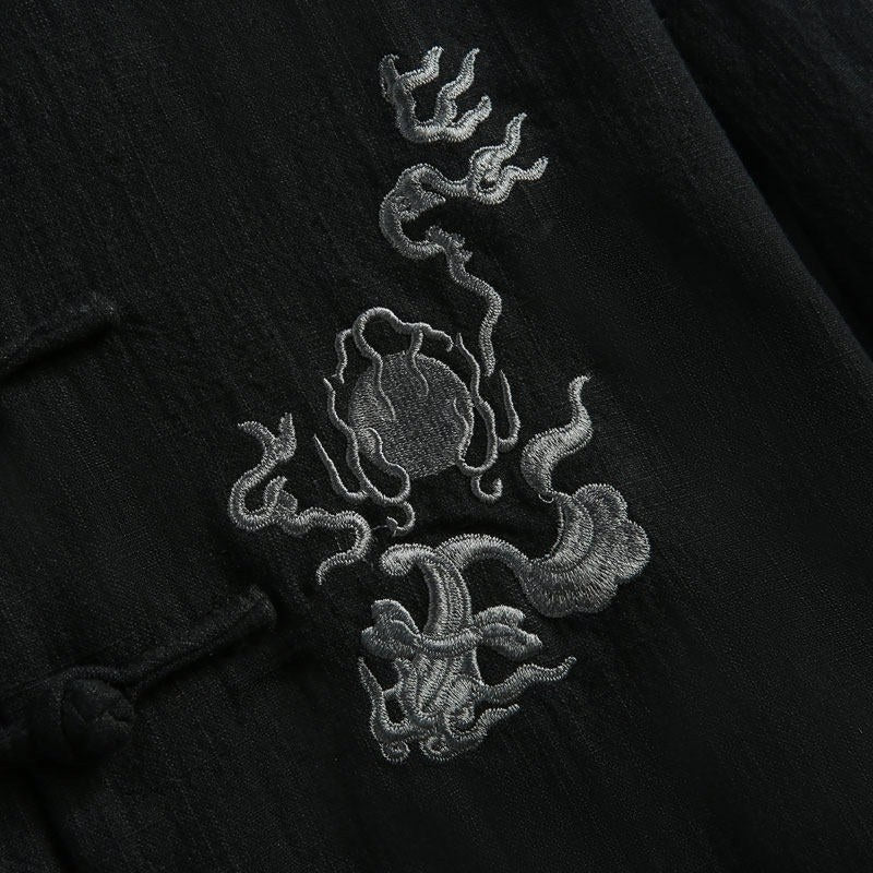 Embroidered Cotton-Linen Tang Jacket 棉麻刺绣唐装外套 – product photo