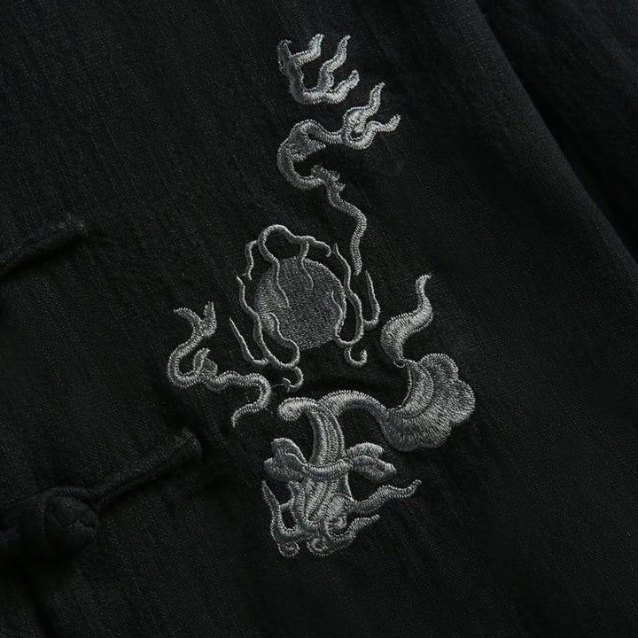 Embroidered Cotton-Linen Tang Jacket 棉麻刺绣唐装外套 – product photo