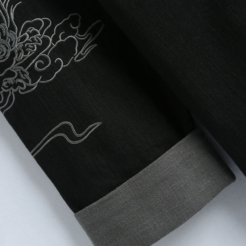 Embroidered Cotton-Linen Tang Jacket 棉麻刺绣唐装外套 – product photo