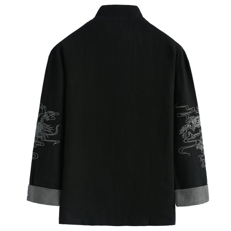 Embroidered Cotton-Linen Tang Jacket 棉麻刺绣唐装外套 – product photo