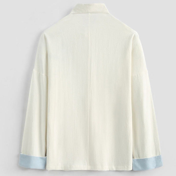 Crane Embroidered Cotton-Linen Tang Jacket 仙鹤刺绣棉麻唐装 – product photo