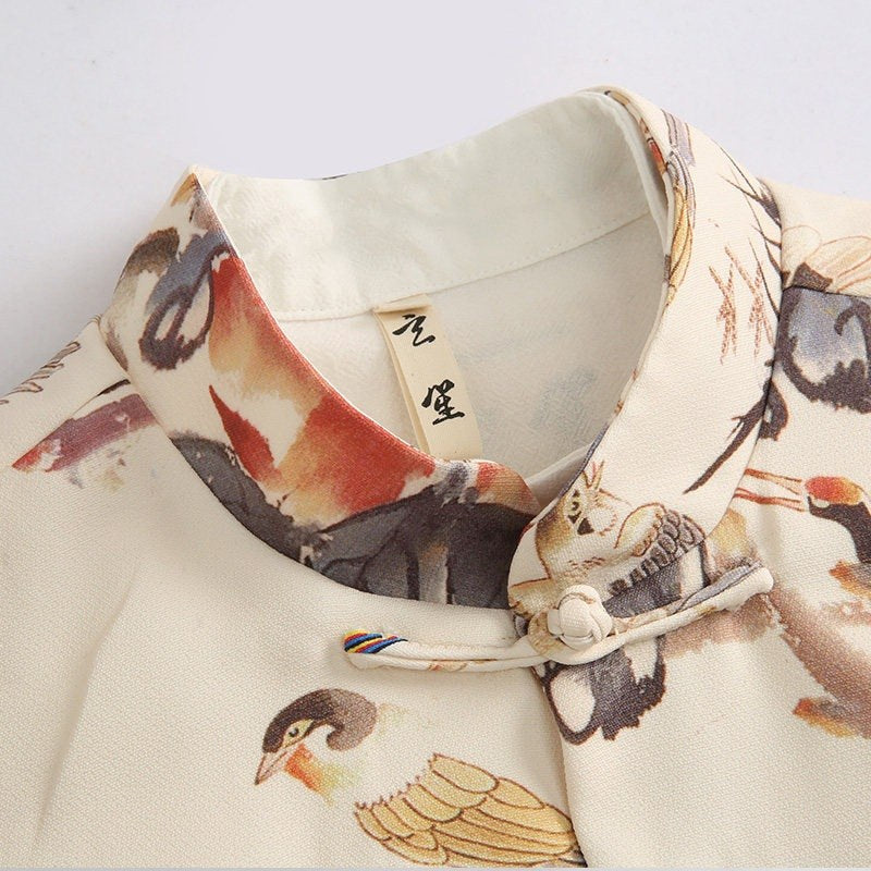 Hundred Birds Tang Jacket 百鸟印花唐装外套 – product photo