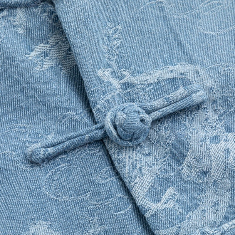 Dragon Jacquard Denim Tang Jacket 龙纹提花纯棉牛仔唐装 – product photo
