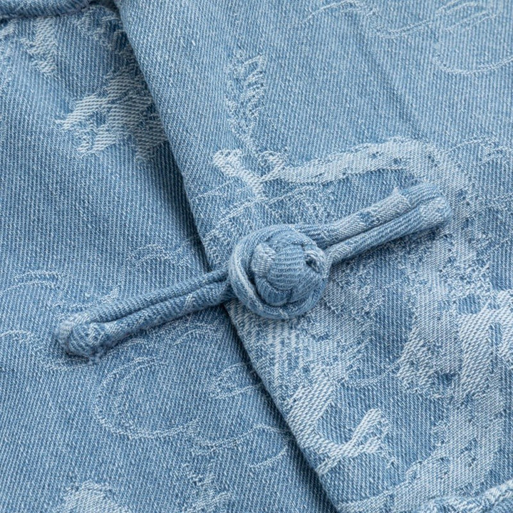Dragon Jacquard Denim Tang Jacket 龙纹提花纯棉牛仔唐装 – product photo