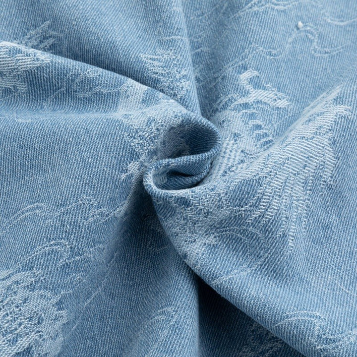Dragon Jacquard Denim Tang Jacket 龙纹提花纯棉牛仔唐装 – product photo