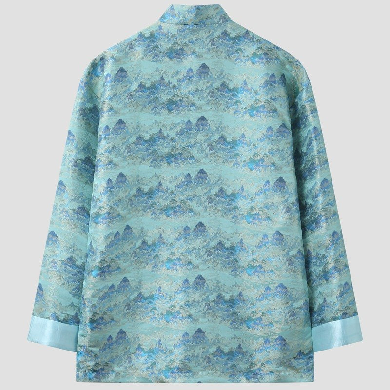 Mountain & River Tang Jacket 山水印花唐装外套 – product photo