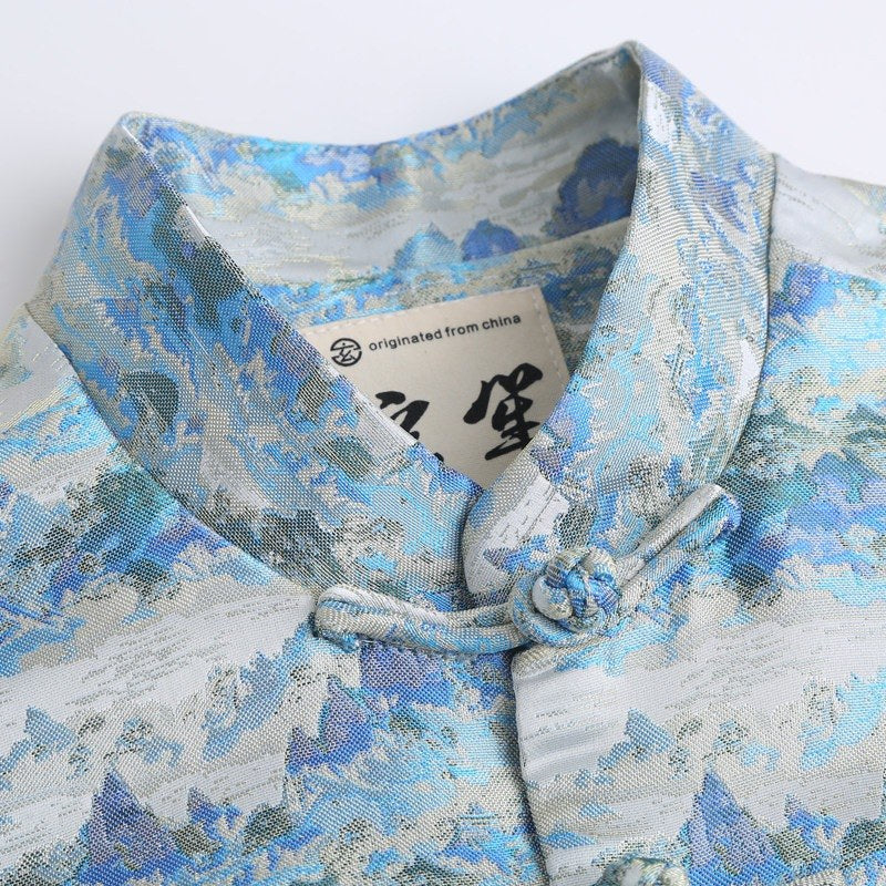 Mountain & River Tang Jacket 山水印花唐装外套 – product photo