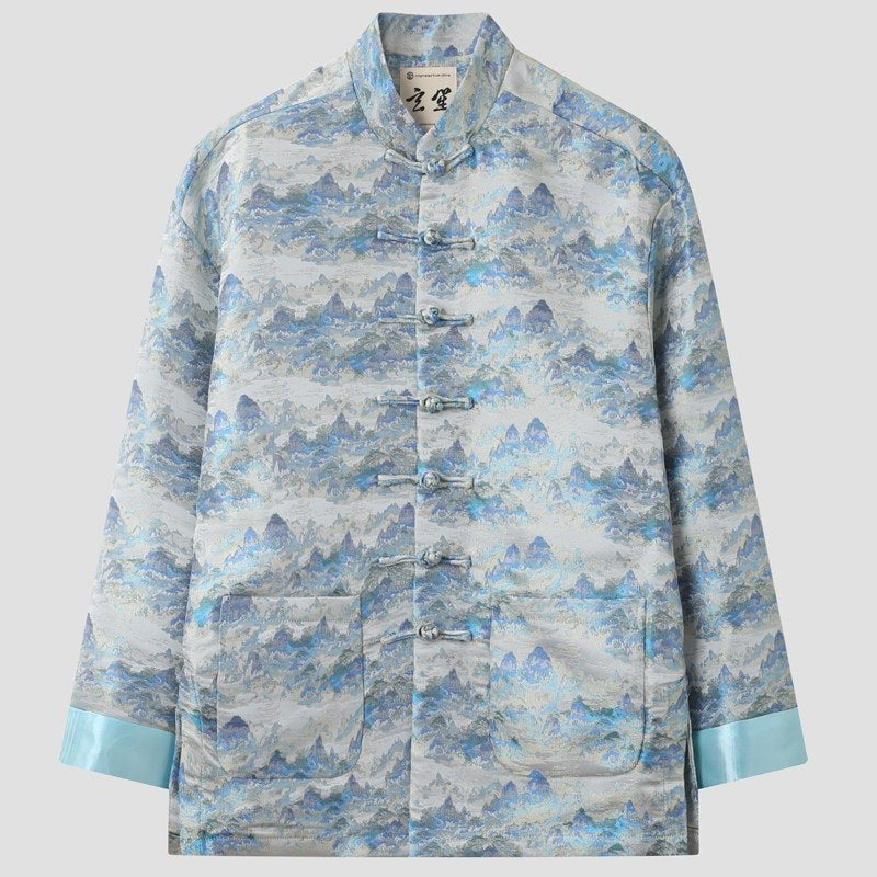 Mountain & River Tang Jacket 山水印花唐装外套 – product photo