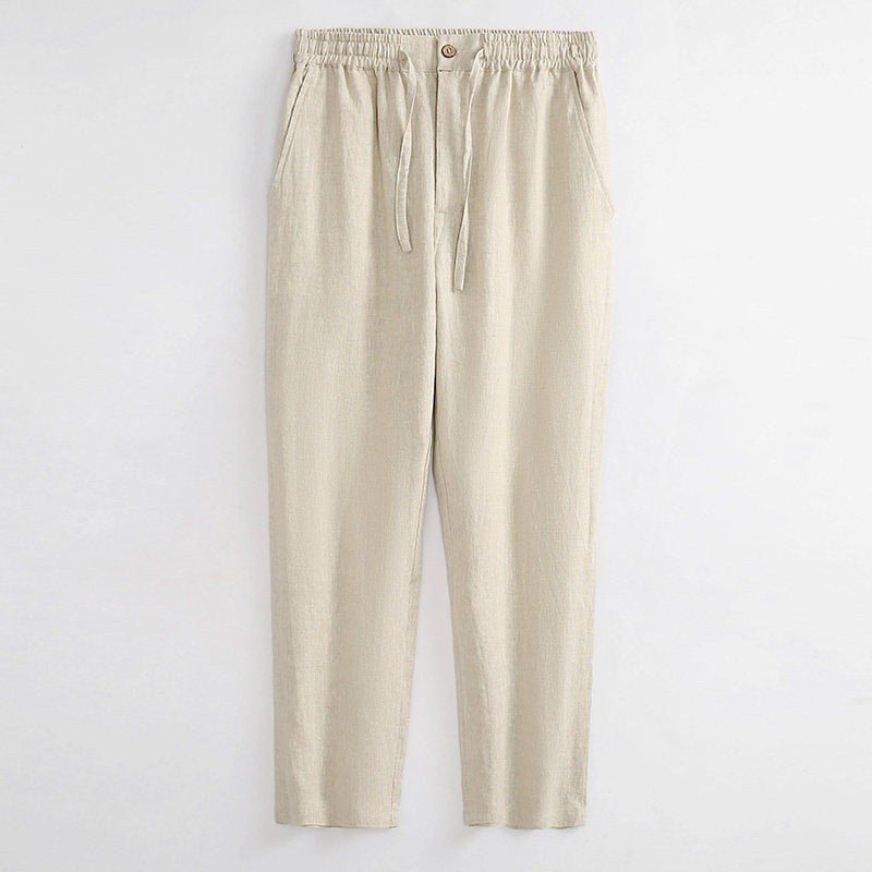 Pure Linen Tang Suit Two-Piece Set 纯亚麻唐装两件套 – product photo