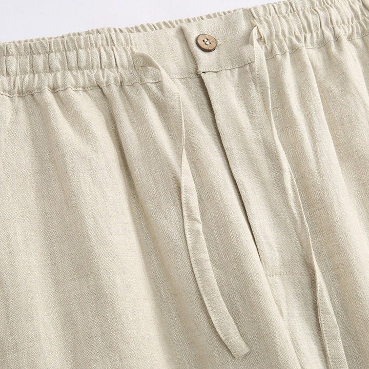 Pure Linen Tang Suit Two-Piece Set 纯亚麻唐装两件套 – product photo