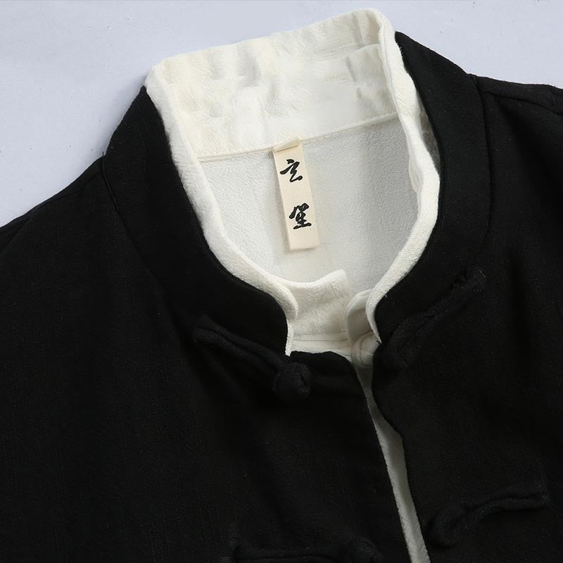 Asymmetric Cotton-Linen Tang Jacket 不对称棉麻唐装外套 – product photo
