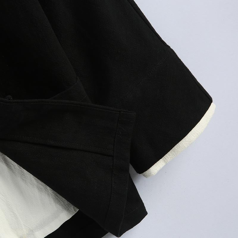 Asymmetric Cotton-Linen Tang Jacket 不对称棉麻唐装外套 – product photo