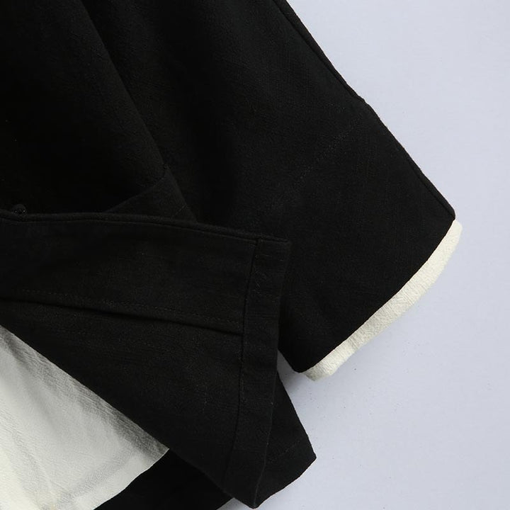 Asymmetric Cotton-Linen Tang Jacket 不对称棉麻唐装外套 – product photo