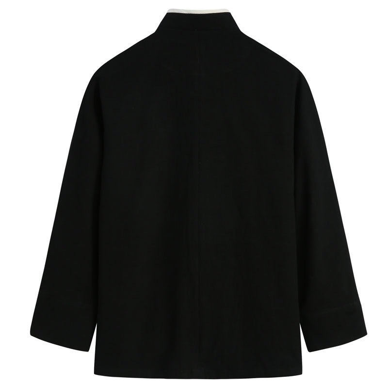 Asymmetric Cotton-Linen Tang Jacket 不对称棉麻唐装外套 – product photo