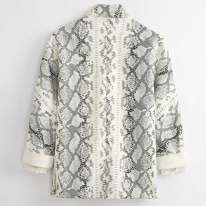 Snakeskin Print Tang Jacket 蛇皮纹唐装外套 – product photo