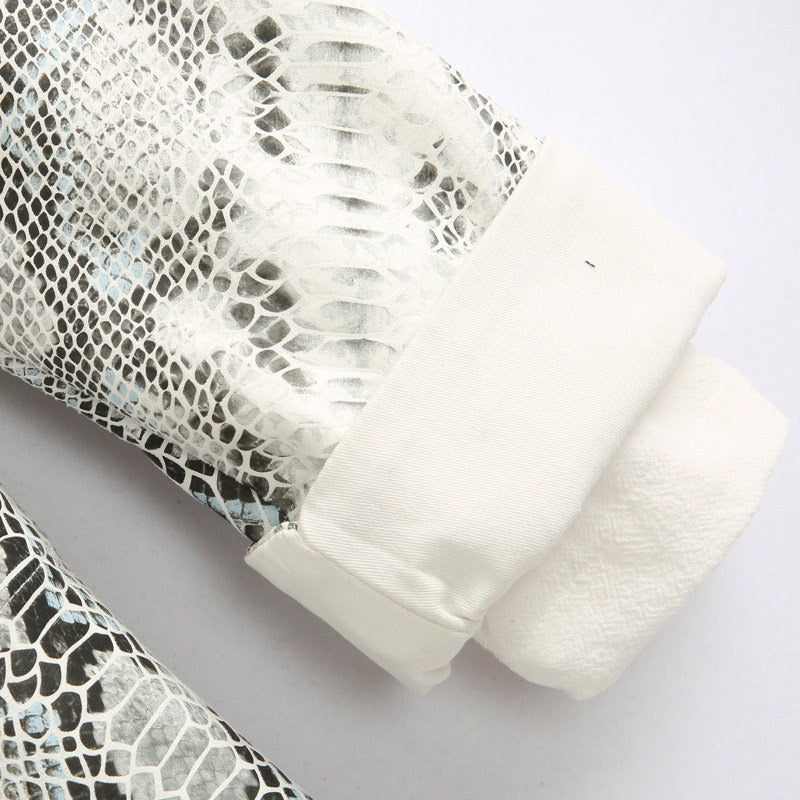 Snakeskin Print Tang Jacket 蛇皮纹唐装外套 – product photo