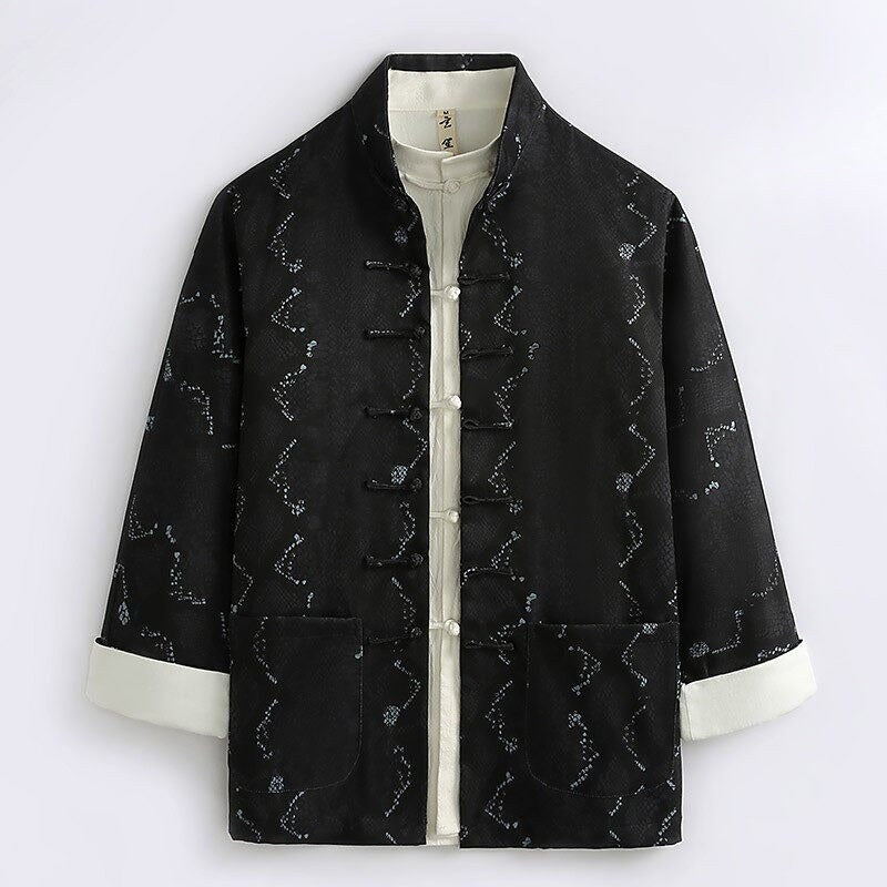 Snakeskin Print Tang Jacket 蛇皮纹唐装外套 – product photo