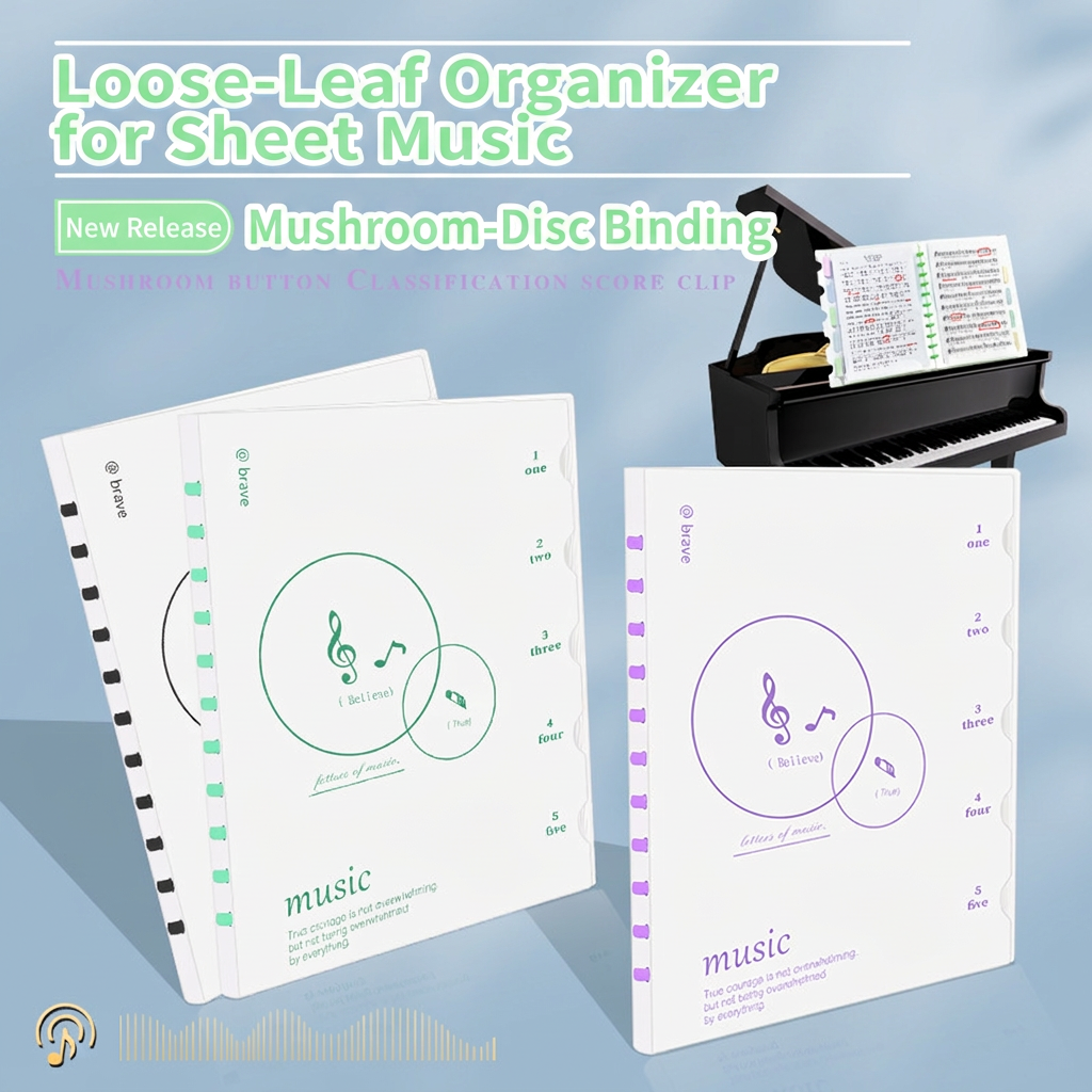 Loose-leaf organizer graphic in English