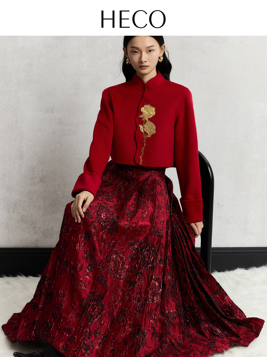 Rose Garden Gold-Thread Mamian Skirt 瑰园纷繁玫瑰马面裙