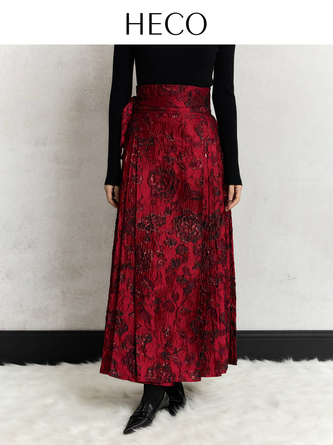 Rose Garden Gold-Thread Mamian Skirt 瑰园纷繁玫瑰马面裙 - Red 红色