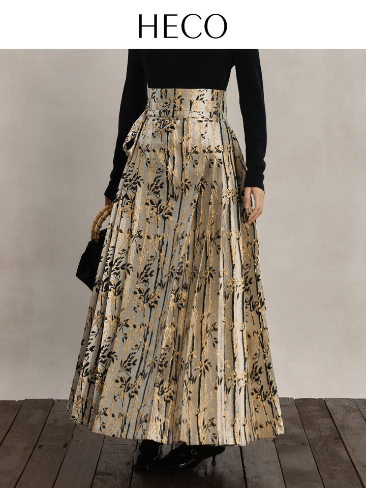 Xiangfei Bamboo Everyday Mamian Skirt 湘妃竹马面裙 - Beige Gold 米金色