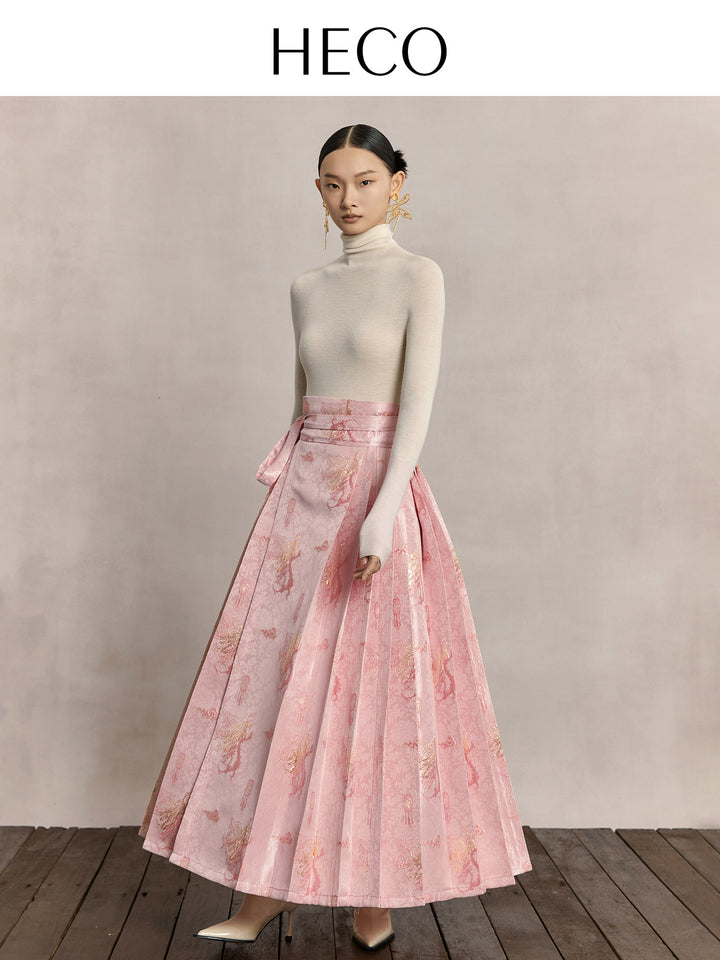Dragon & Cloud Gold-Woven Mamian Skirt 矜龙飞云龙纹马面裙