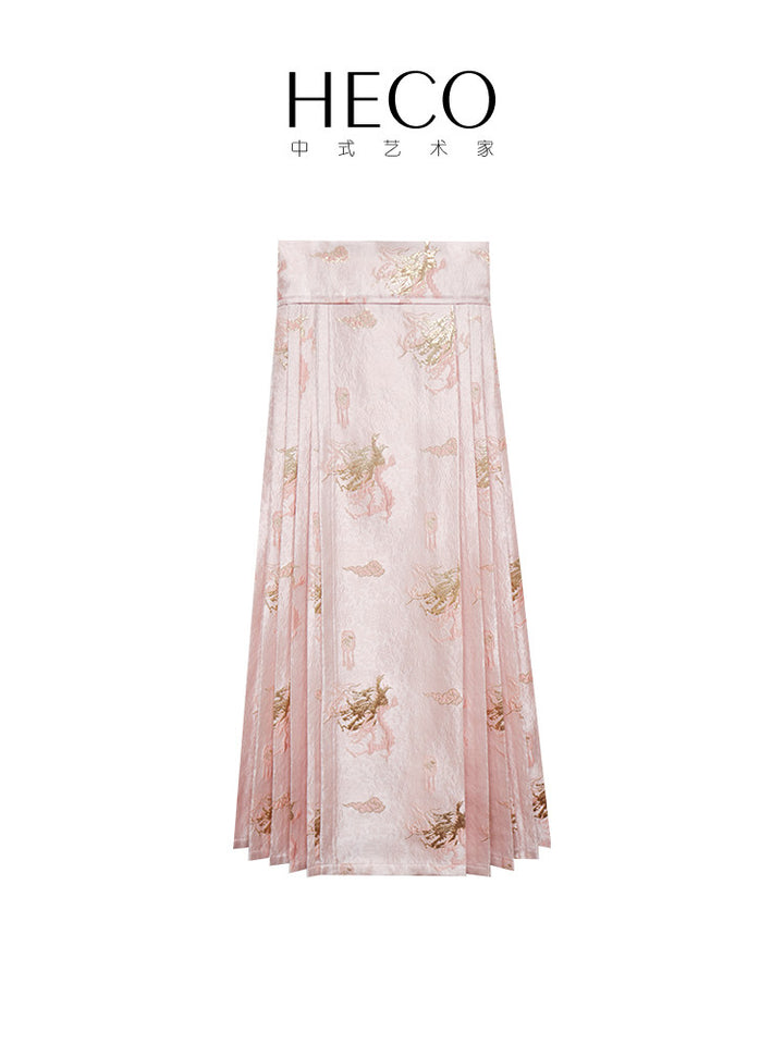 Dragon & Cloud Gold-Woven Mamian Skirt 矜龙飞云龙纹马面裙