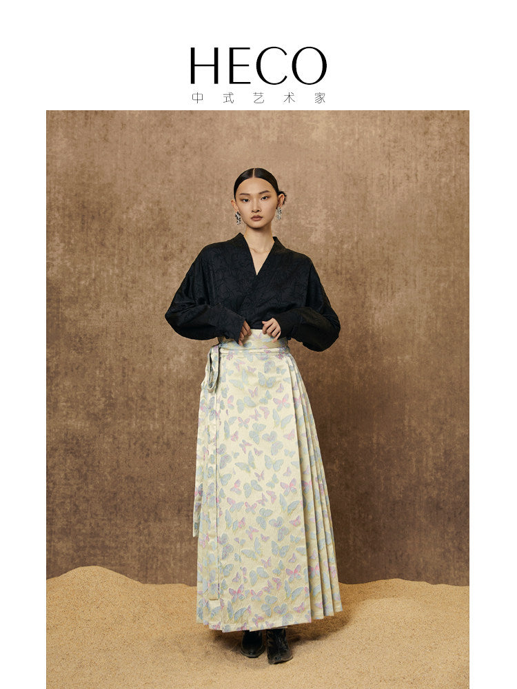 Butterfly Jacquard Long Mamian Skirt 紫恋蝶蝴蝶提花马面裙