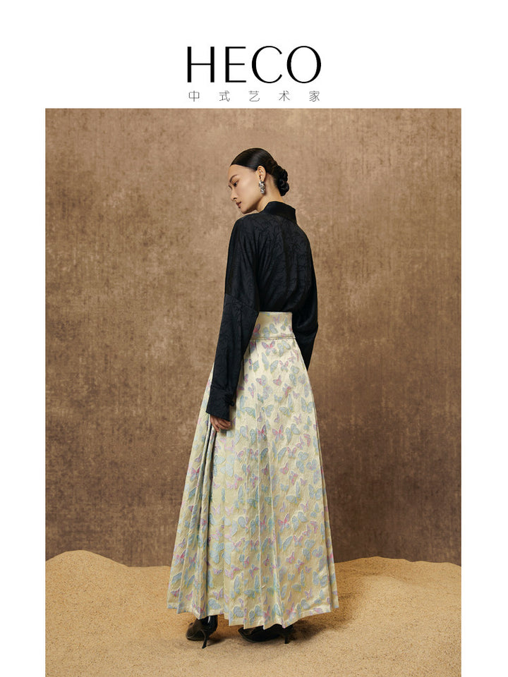 Butterfly Jacquard Long Mamian Skirt 紫恋蝶蝴蝶提花马面裙