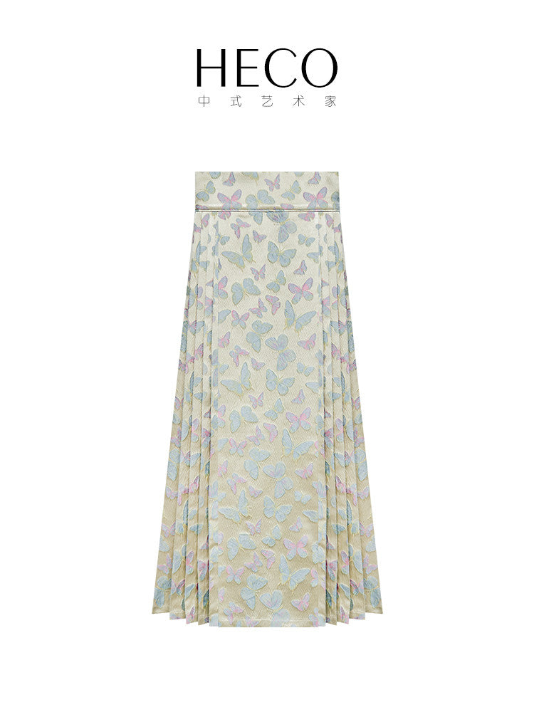 Butterfly Jacquard Long Mamian Skirt 紫恋蝶蝴蝶提花马面裙