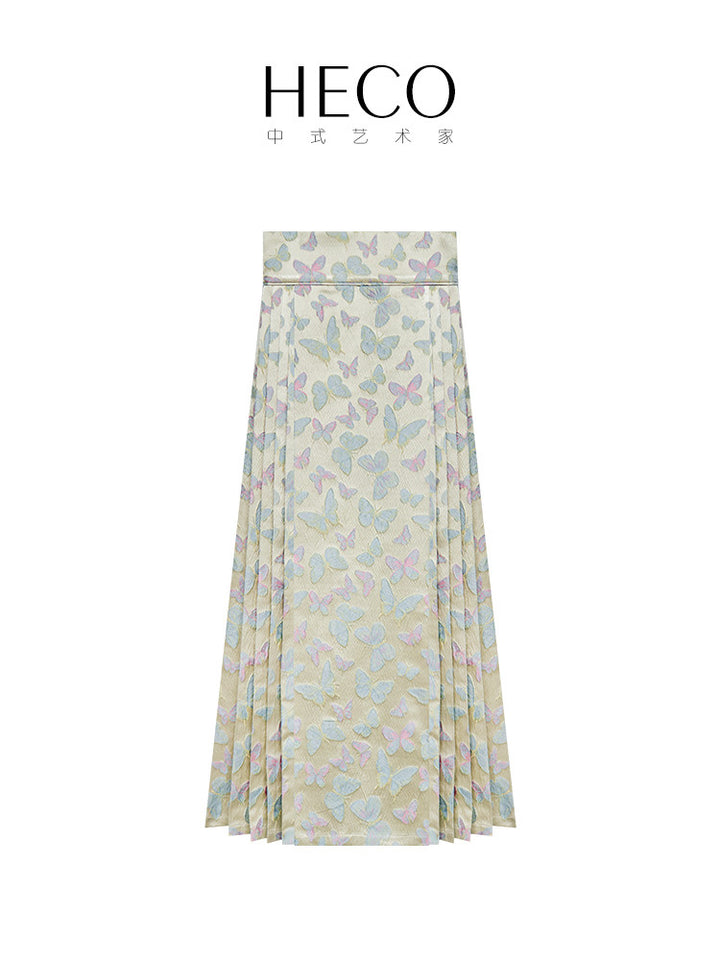 Butterfly Jacquard Long Mamian Skirt 紫恋蝶蝴蝶提花马面裙